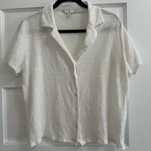 Banana Republic linen button-Up Short Sleeve Shirt
